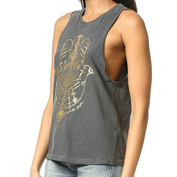SPIRITUAL GANGSTER Hamsa Tribal Rocker Tank XS - Picture 2 of 3